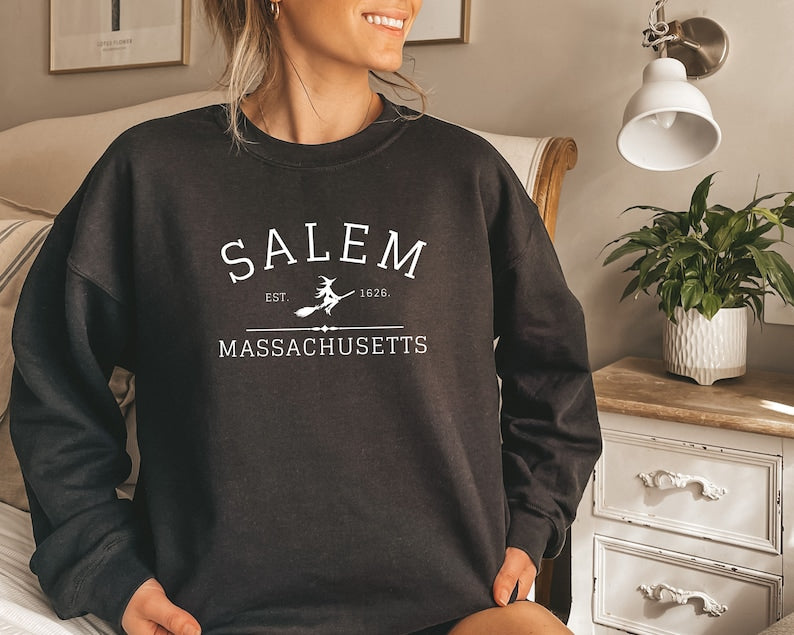 Salem Massachusetts Crewneck Halloween Sweatshirt