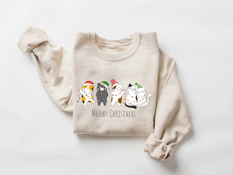 Happy Cat Christmas Sweatshirt