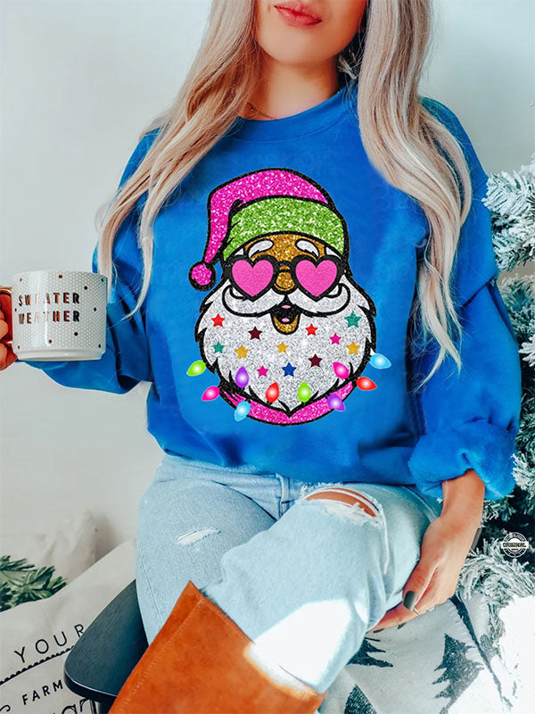Santa with Sunglasses Trendy Sweatshirt