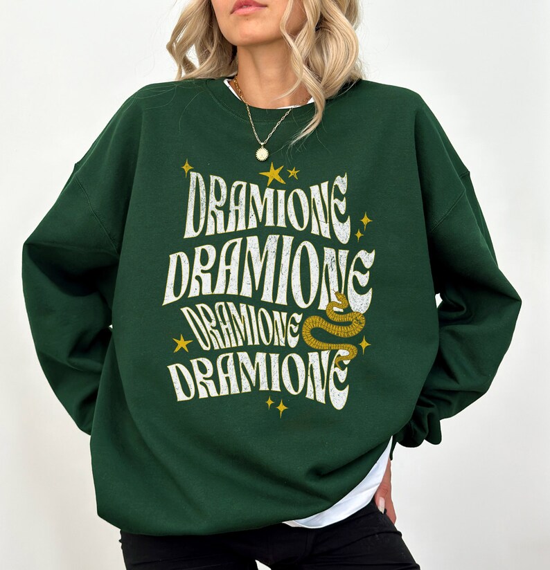 Crewneck Magical Letter Snake Print Sweatshirt