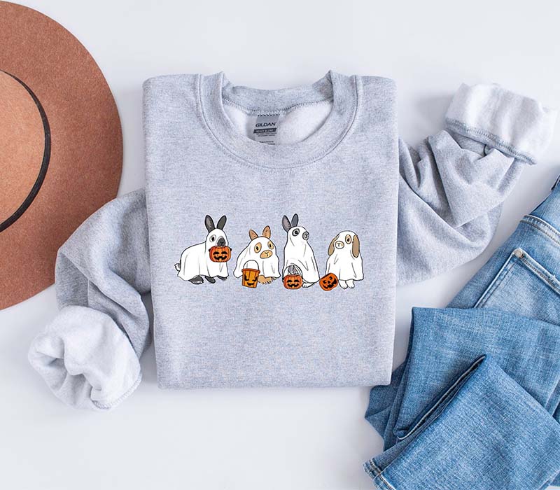 Cute Rabbit Ghost Halloween Sweatshirt
