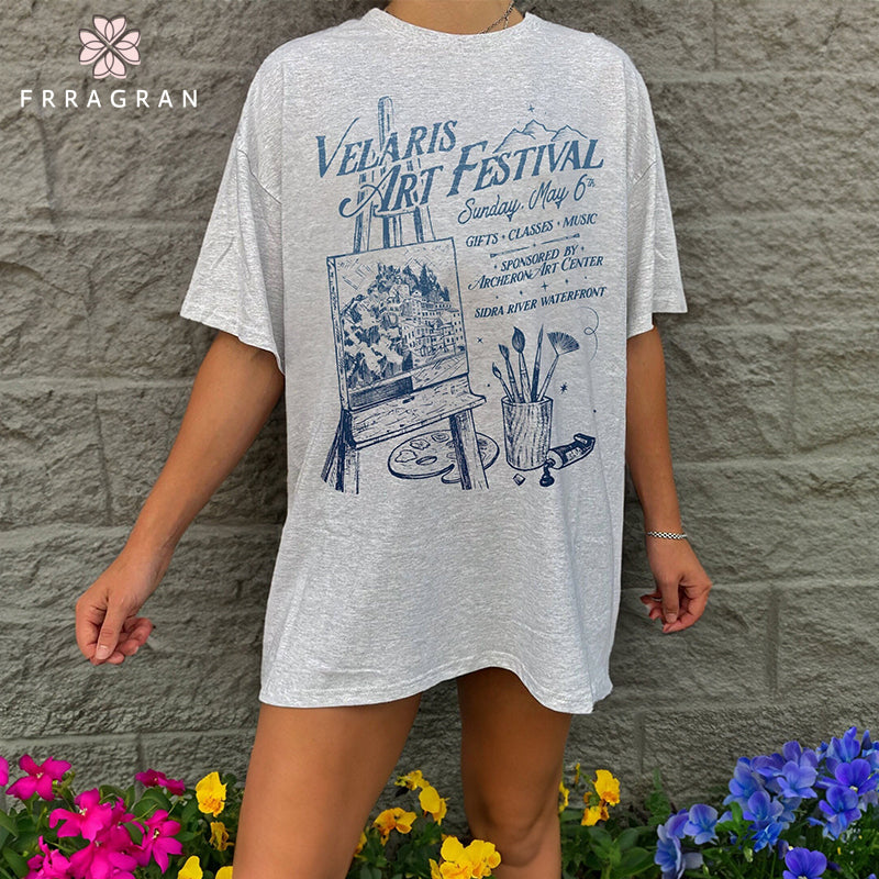 Velaris Art Festival Letter Print T-shirt