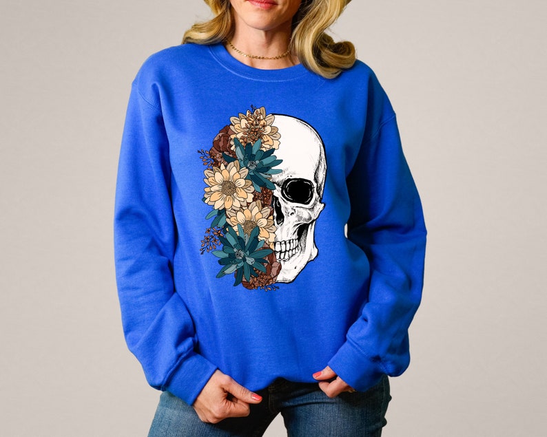 Bloom Skull Halloween Sweatshirt