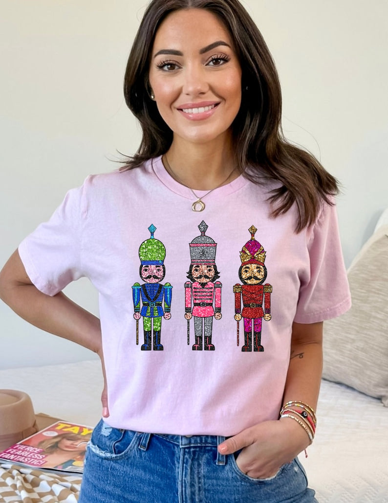 Nutcracker Christmas Glitter T-shirt
