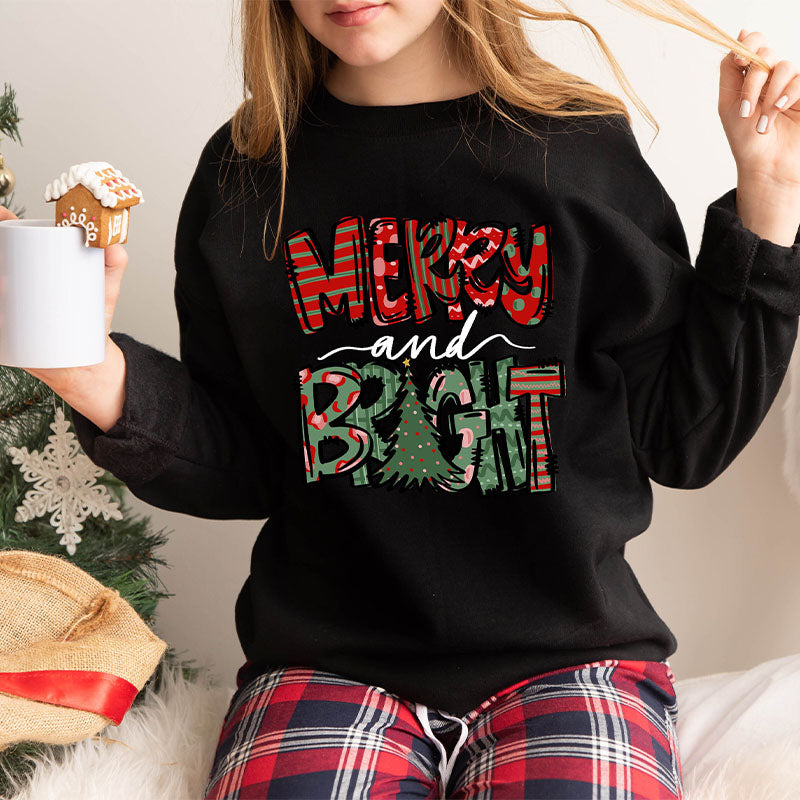 Merry and Bright Print Sweatshirt