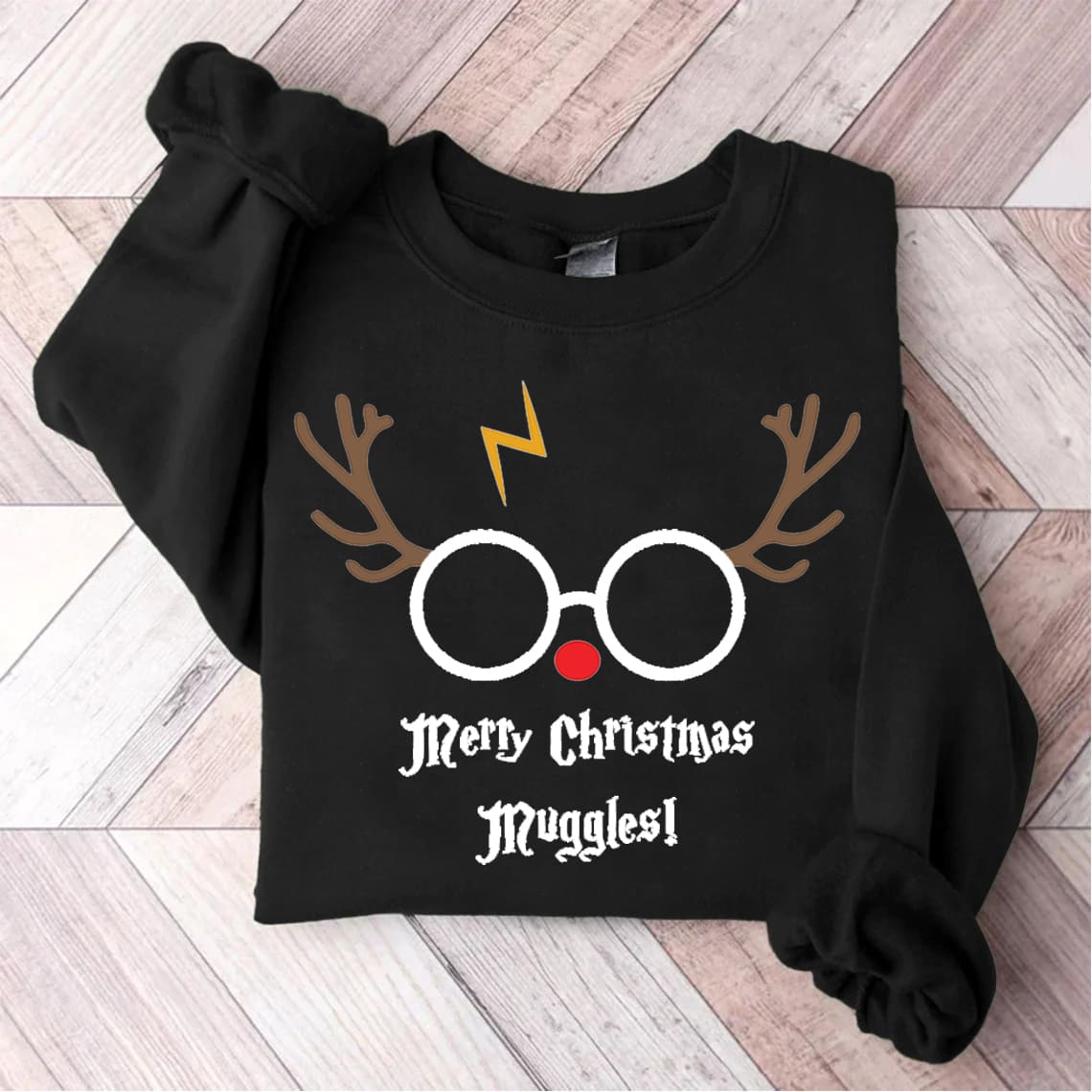 Merry Christmas Muggles Print Sweatshirt