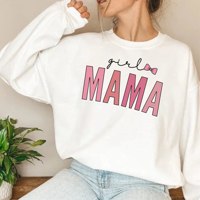 Mother's Day Girl Mama Letter Print Sweatshirt